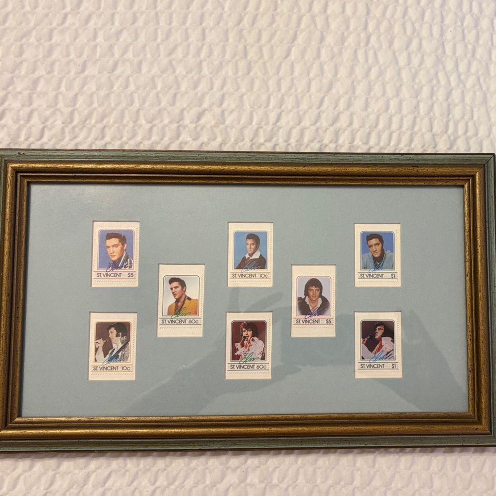 Framed Elvis Presley Stamp Collection